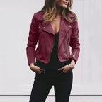 Women's Short Jacket with Asymmetric Zip