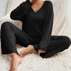 Women’s Pant Set with V-Neck Top