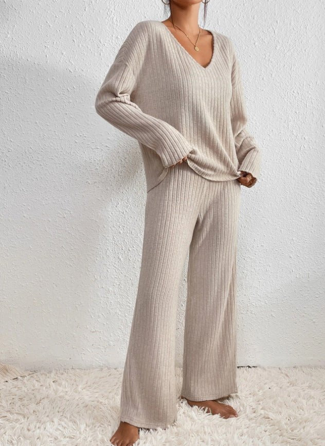 Women’s Pant Set with V-Neck Top