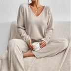 Women’s Pant Set with V-Neck Top