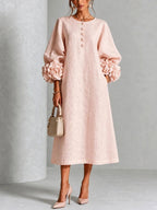 Women’s Floral Cuff Midi Dress