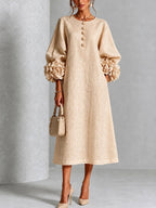 Women’s Floral Cuff Midi Dress