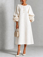 Women’s Floral Cuff Midi Dress