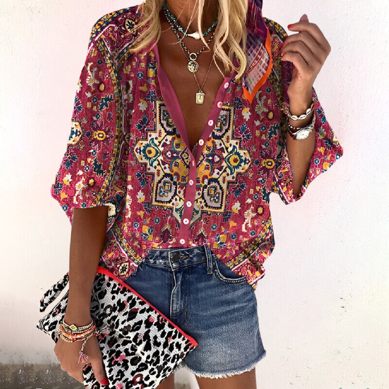 Women's Floral Boho Blouse