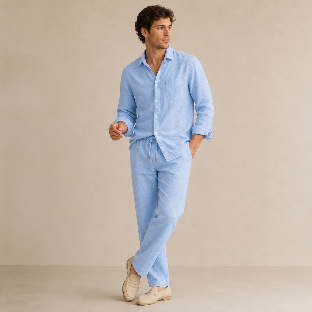 Men’s Shirt and Drawstring Pant Set
