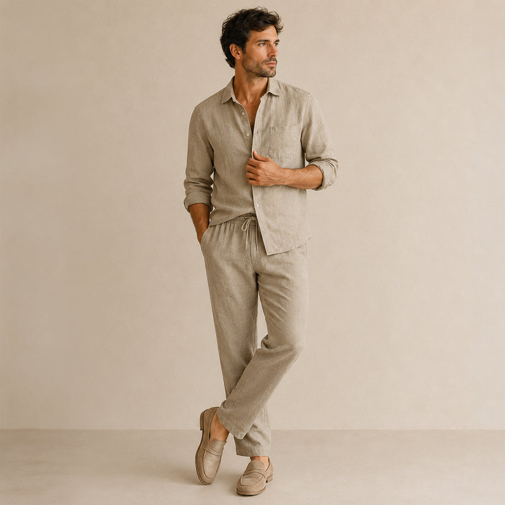 Men’s Shirt and Drawstring Pant Set