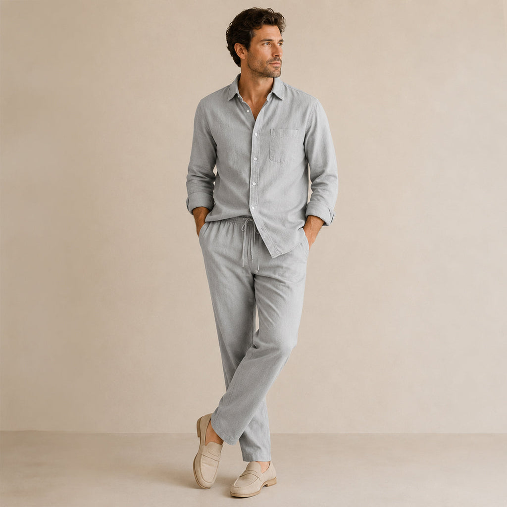 Men’s Shirt and Drawstring Pant Set