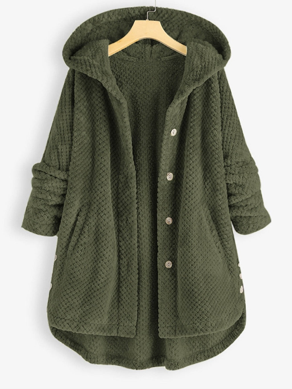 Women’s Textured Hooded Longline Cardigan