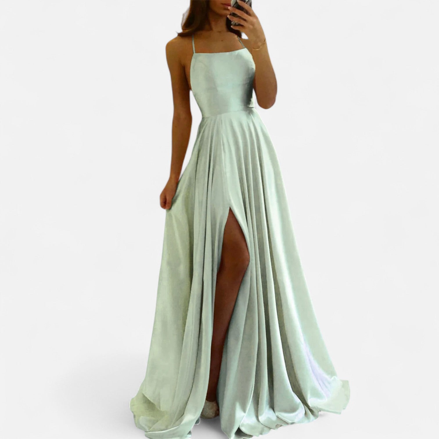 Women’s Satin Slit Maxi Dress
