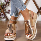 Women’s Open-Toe Platform Wedge Sandals