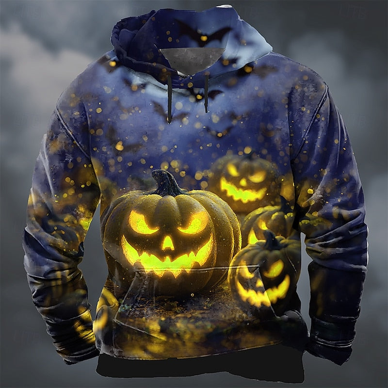 Men's Halloween Pumpkin Graphic Hoodie