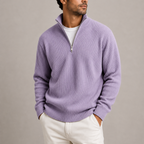 Men's Ribbed Knit Quarter Zip Sweater