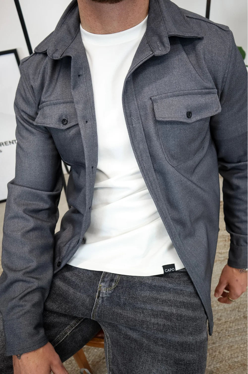 Men’s Casual Button-Front Overshirt