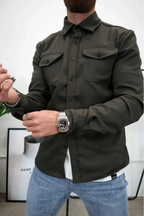 Men’s Casual Button-Front Overshirt