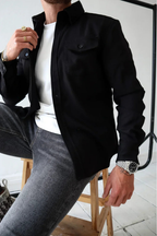 Men’s Casual Button-Front Overshirt