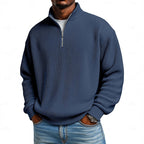 Men's Ribbed Quarter-Zip Knit Sweater