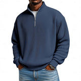 Men's Ribbed Quarter-Zip Knit Sweater