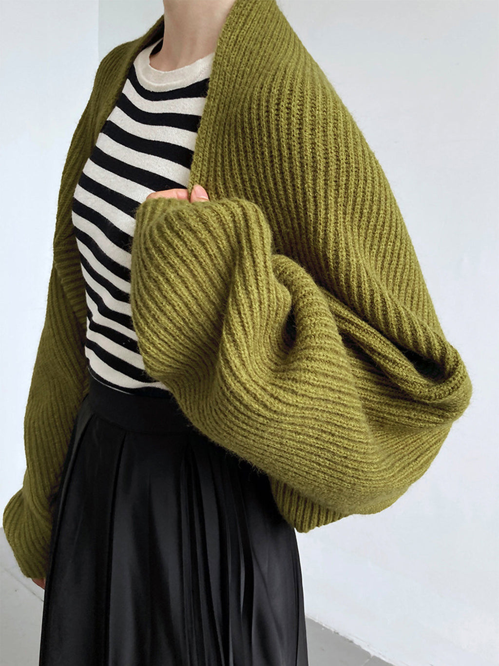 Women's Ribbed Open Front Knit Shrug
