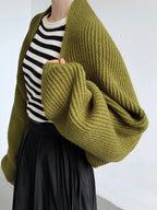 Women's Ribbed Open Front Knit Shrug