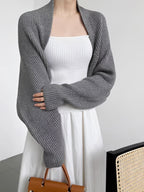 Women's Ribbed Open Front Knit Shrug