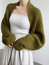 Women's Ribbed Open Front Knit Shrug