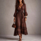 Women’s V-Neck Tiered Maxi Dress
