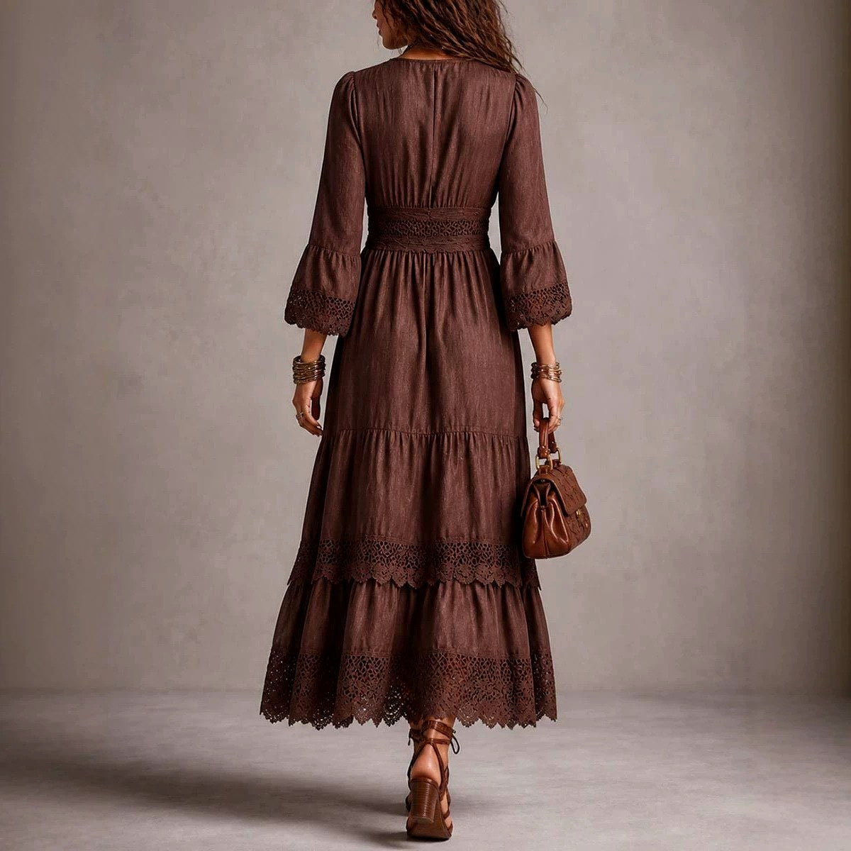 Women’s V-Neck Tiered Maxi Dress