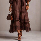 Women’s V-Neck Tiered Maxi Dress
