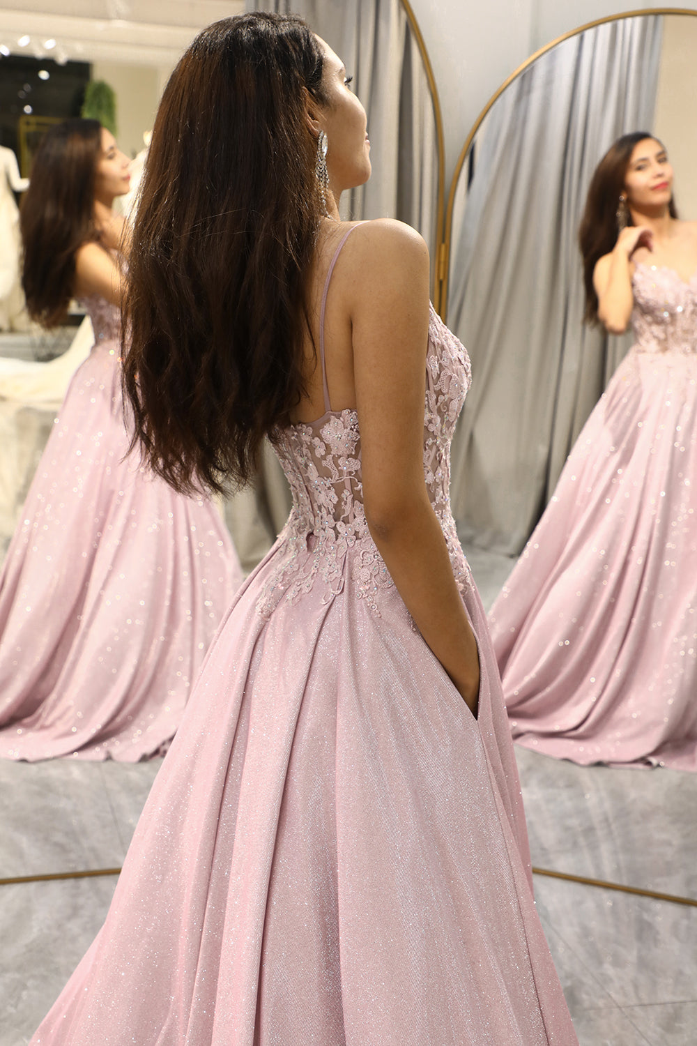 Women’s Glitter Ball Gown Dress