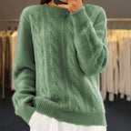 Women’s Cable-Knit Crew-Neck Sweater