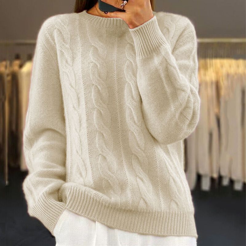 Women’s Cable-Knit Crew-Neck Sweater