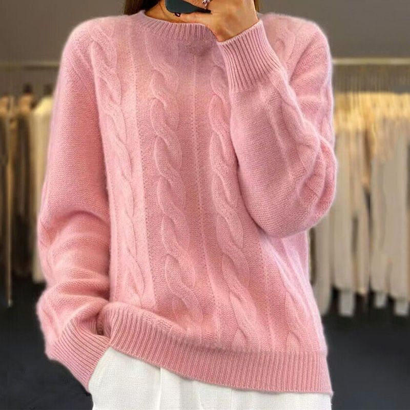 Women’s Cable-Knit Crew-Neck Sweater