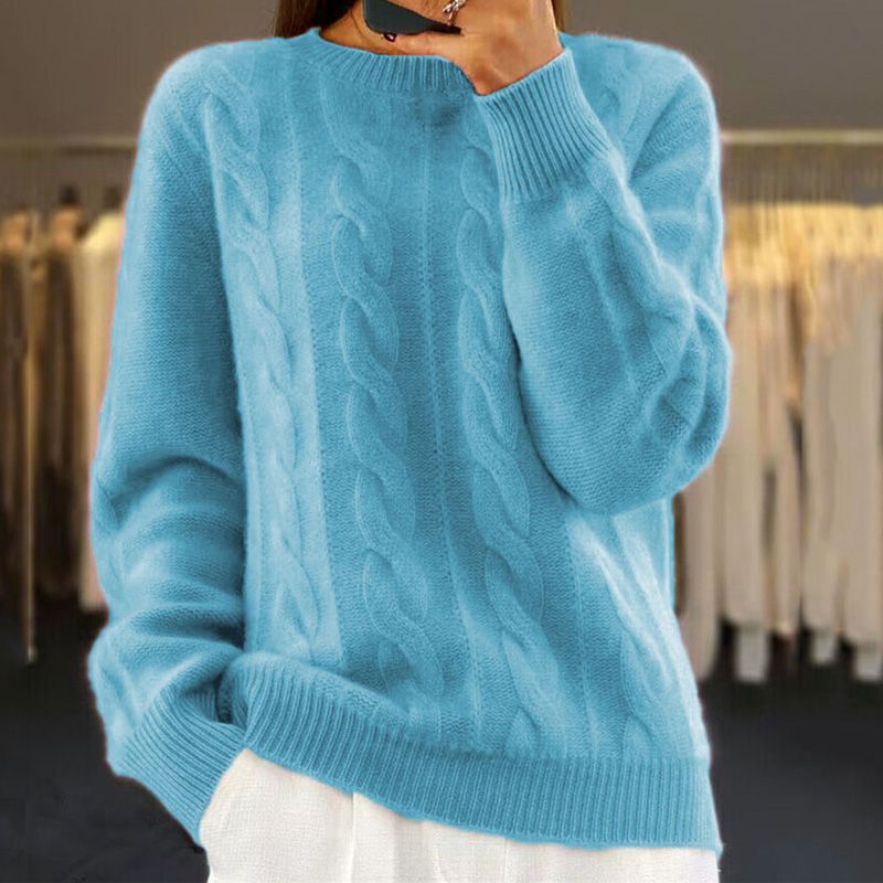 Women’s Cable-Knit Crew-Neck Sweater