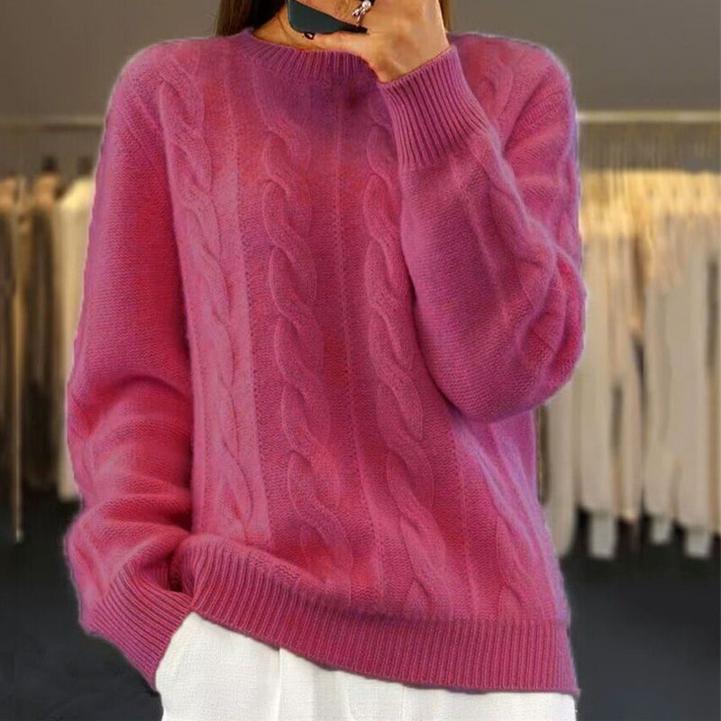 Women’s Cable-Knit Crew-Neck Sweater