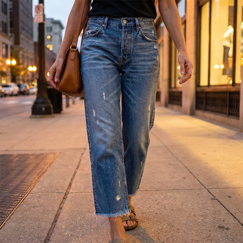 Women’s Wide Leg Cropped Jeans