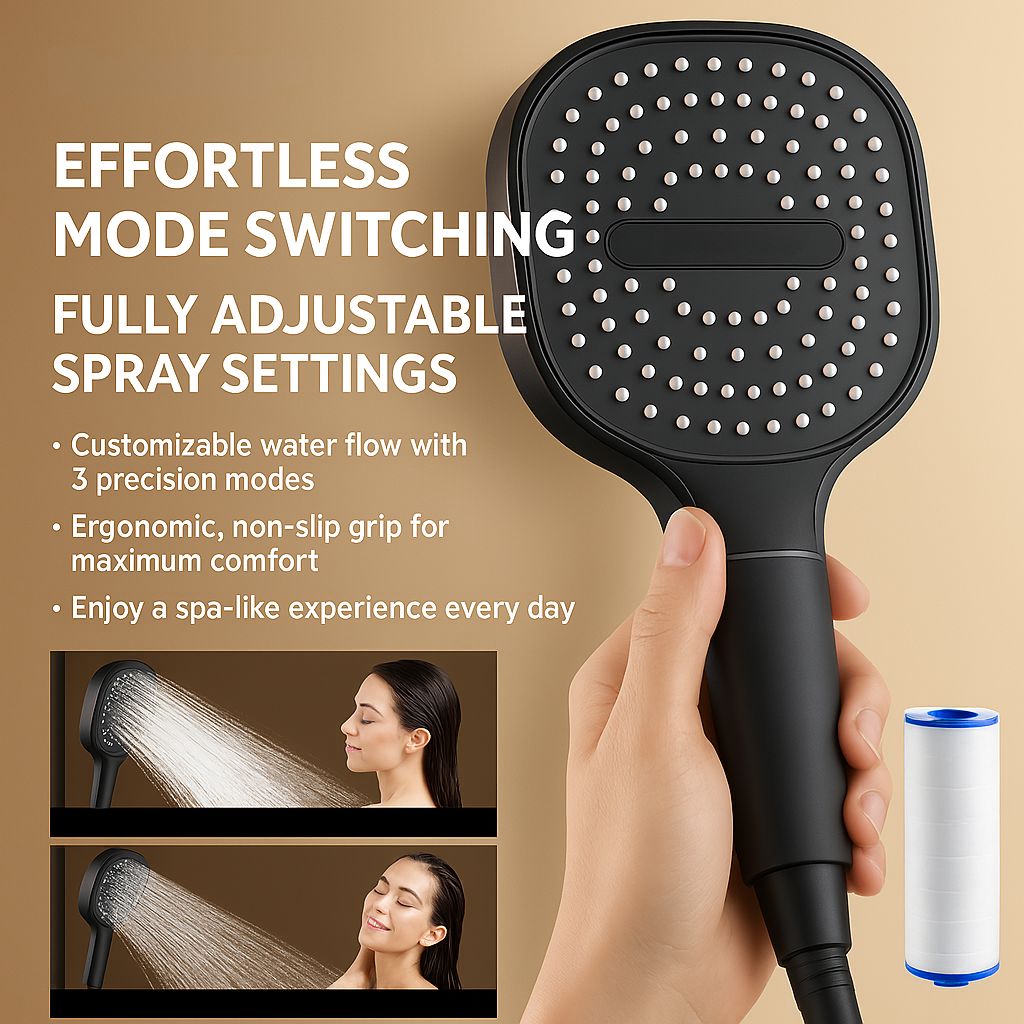Handheld High Pressure Shower Head with Filter