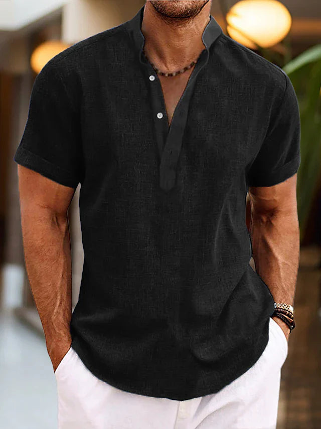 Men's Relaxed Fit Short Sleeve Henley Shirt