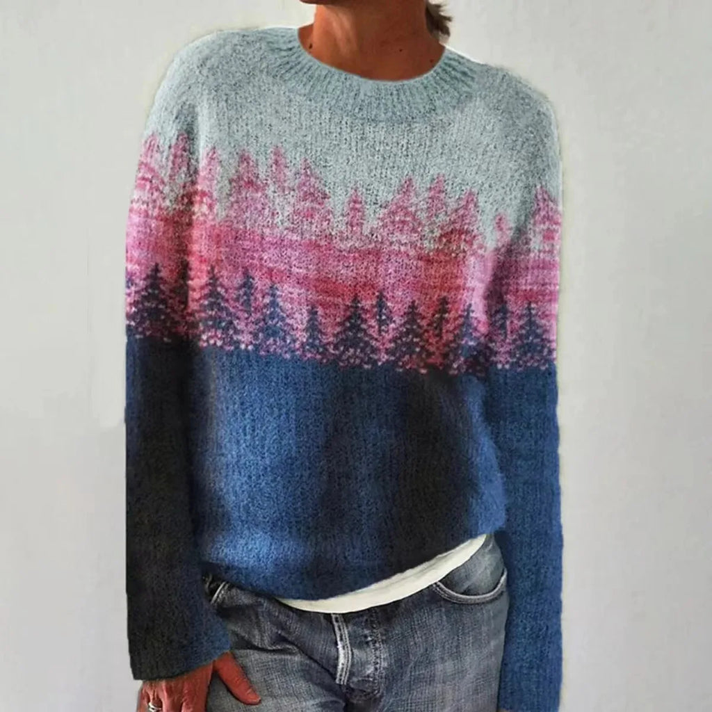 Women's Fair Isle Crew-Neck Knit Sweater