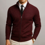 Men's Full-Zip Stand Collar Sweater