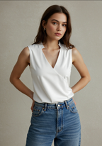 Women's Sleeveless Wrap Blouse