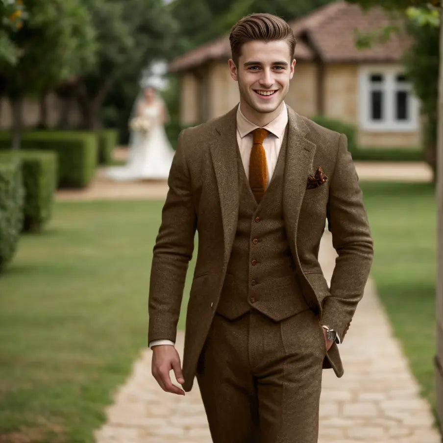 Men's Three-Piece Blazer Vest Trouser Suit
