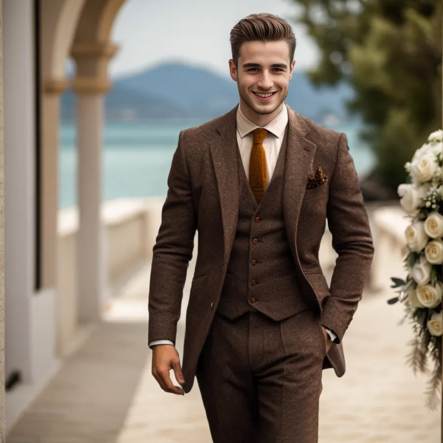 Men's Three-Piece Blazer Vest Trouser Suit