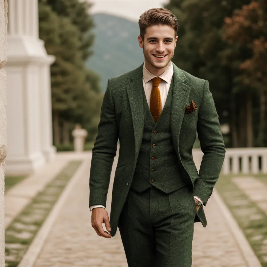 Men's Three-Piece Blazer Vest Trouser Suit