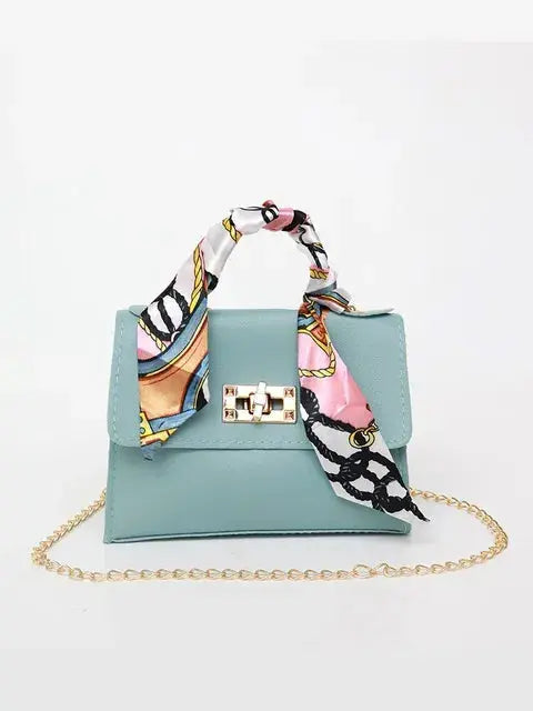 Women's Structured Handbag with Scarf Detail