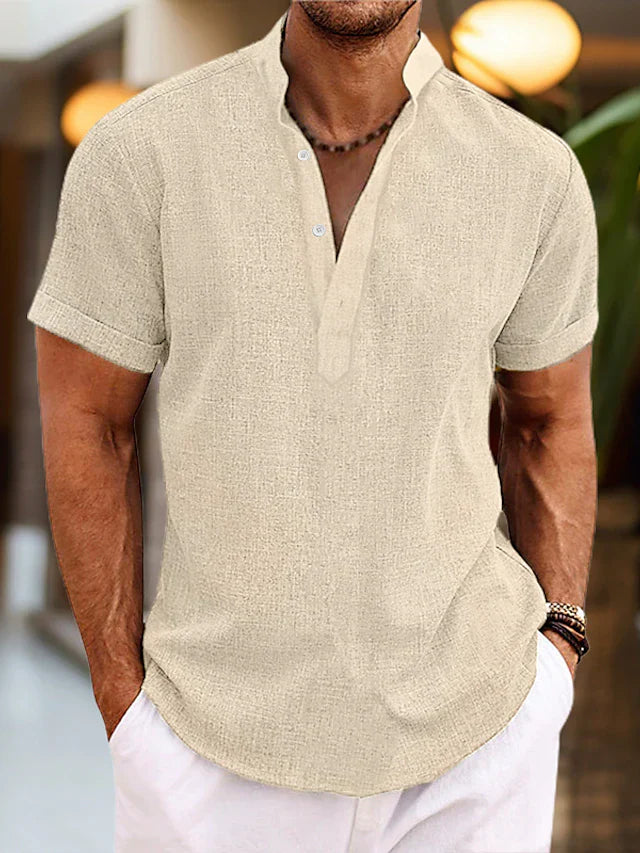 Men's Relaxed Fit Short Sleeve Henley Shirt