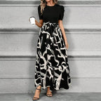 Women’s Floral Maxi Dress Tie Waist