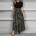 Women’s Floral Maxi Dress Tie Waist