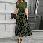 Women’s Floral Maxi Dress Tie Waist