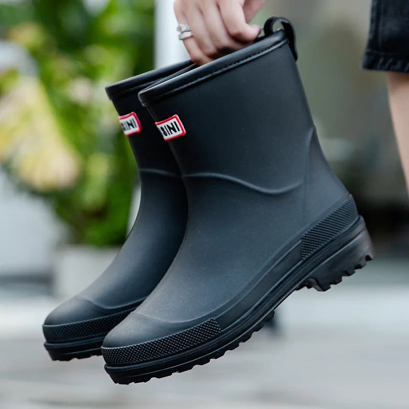 Women's Mid-Calf Rain Boots with Lug Sole