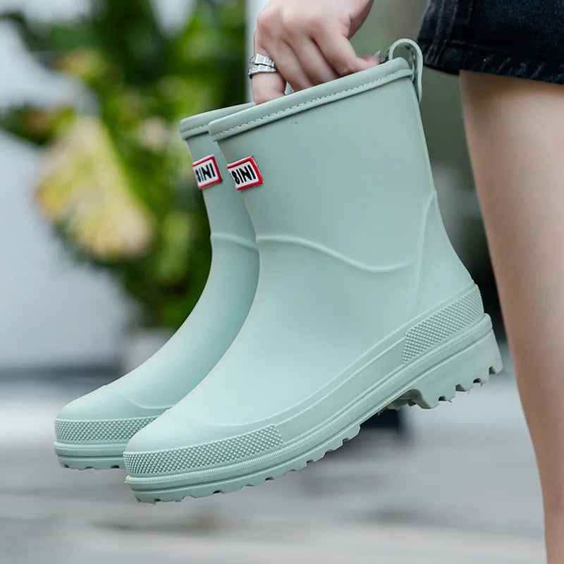 Women's Mid-Calf Rain Boots with Lug Sole